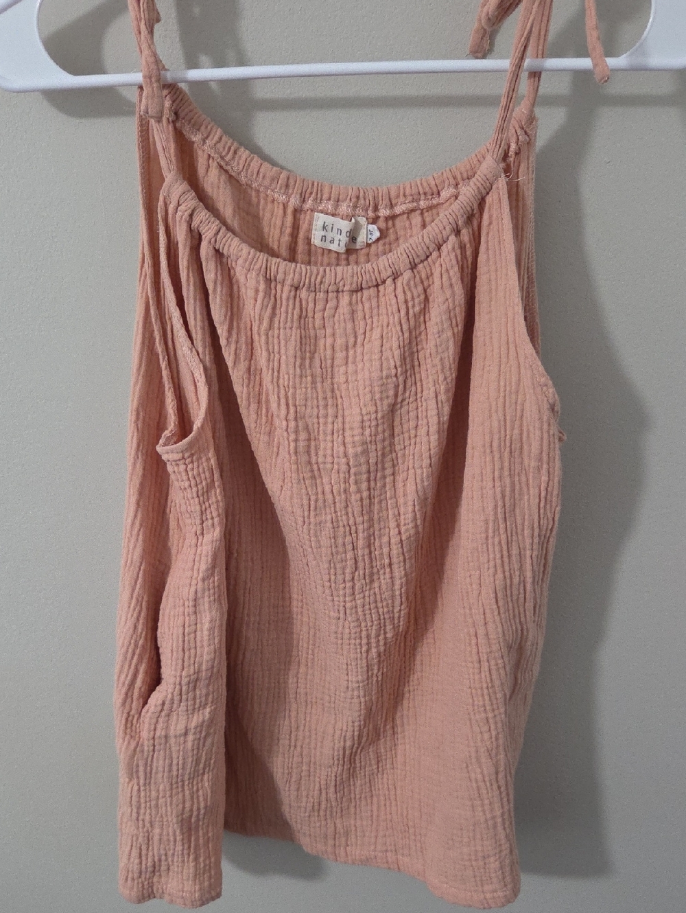 Peach Tie-Shoulder Gauze Camisole